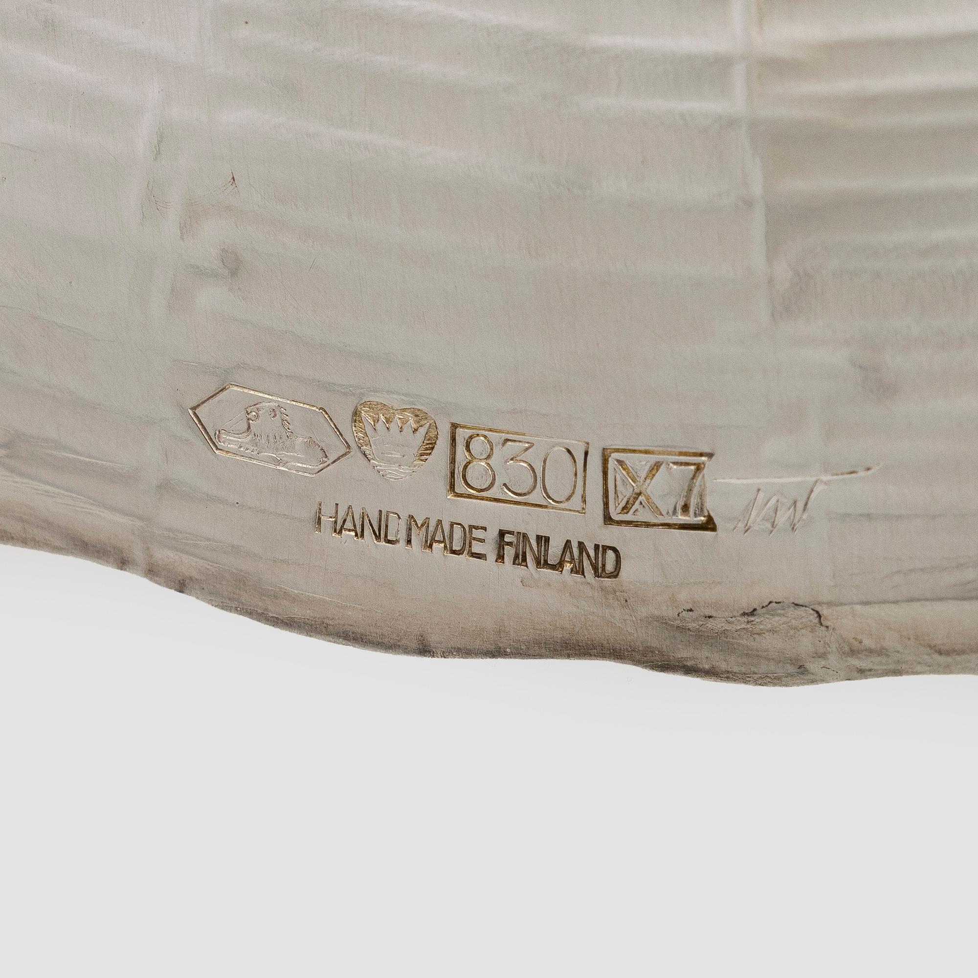 Tapio Wirkkala, Fat, 2 st, silver, TW 140, Kultakeskus, Tavastehus 1975 och 1979.