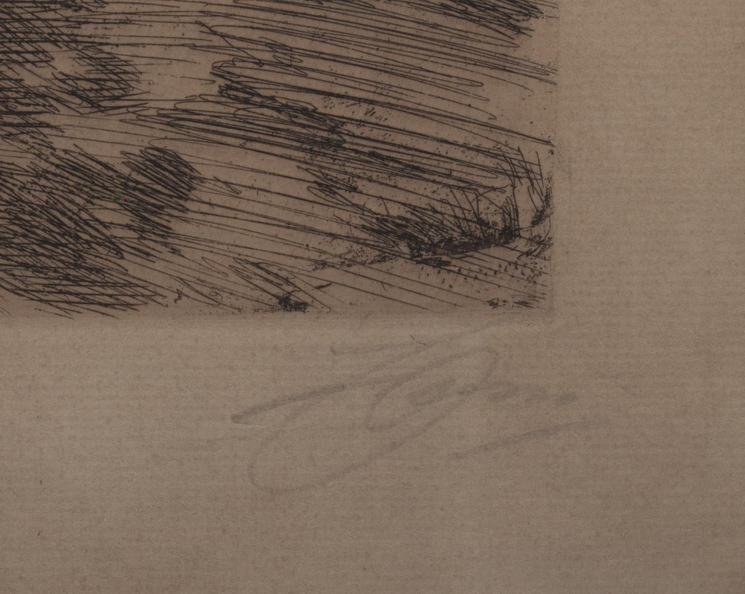 ANDERS ZORN, etsning. Sign. Dat 1913 i plåten.
"Gärdesgård". Hj&Hj 267.