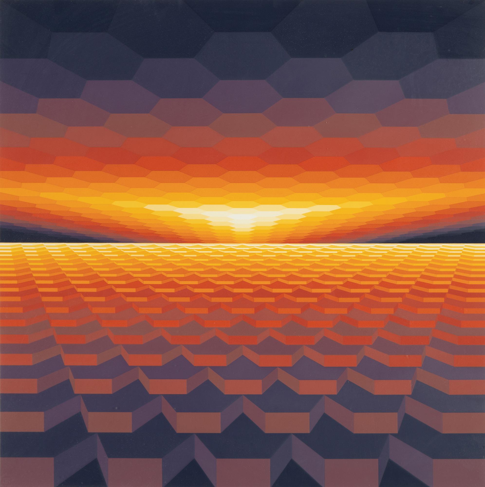 Jean-Pierre Vasarely, färgserigrafi, signerad och numrerad 161/200.