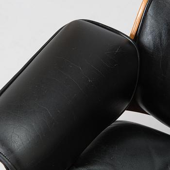 Charles and Ray Eames, a 1960s 'Lounge chair' and stool for Herman Miller.