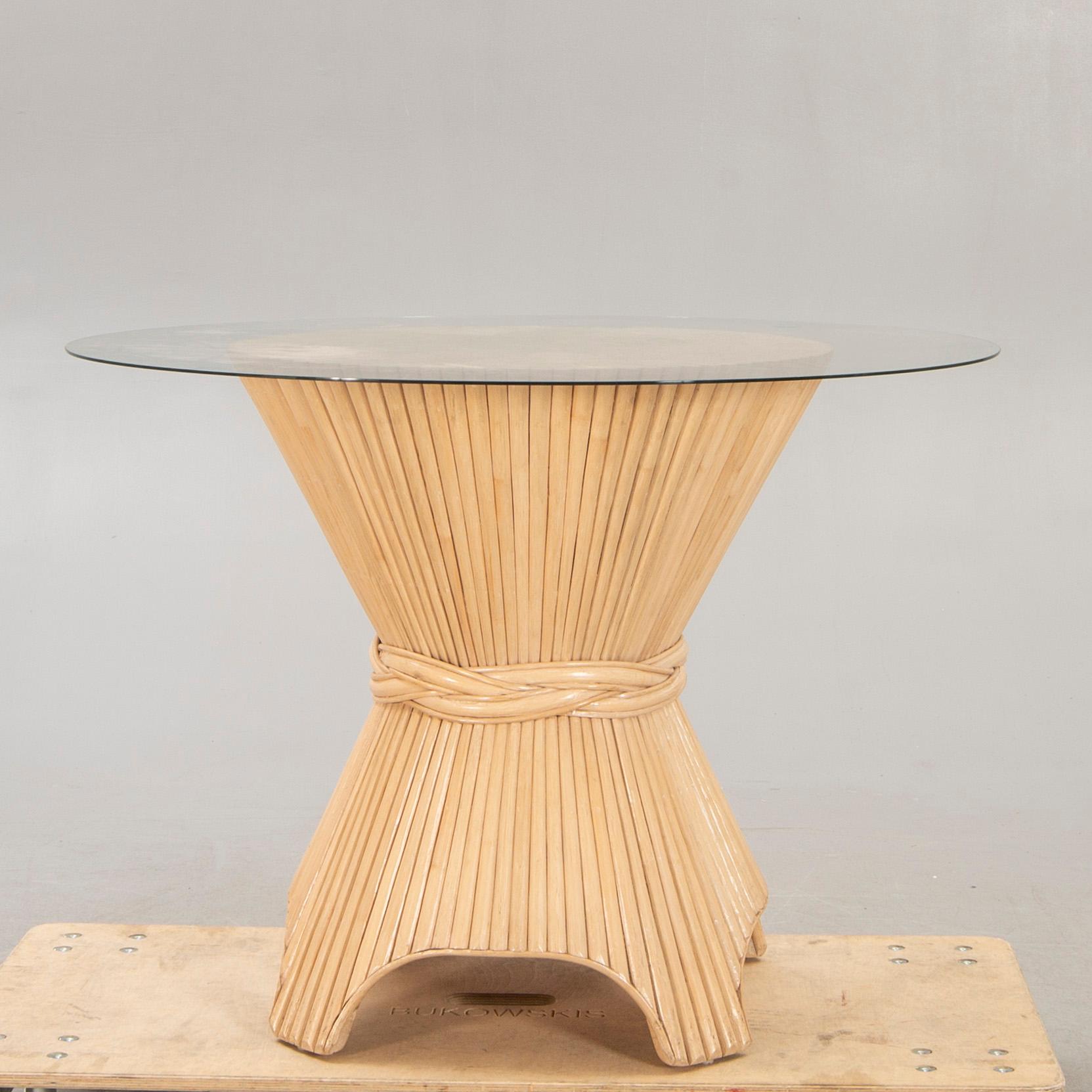 A bamboo dining table ascribed John Mcguire, 1970s.