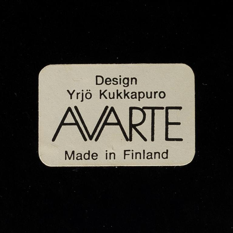 YRJÖ KUKKAPURO, KARMSTOL OCH BORD. Avarte. 1980-tal.