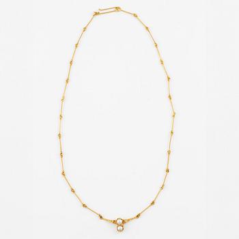 Björn Weckström, "cheek to cheek" necklace 18K gold with pearls. Lapponia 1992.