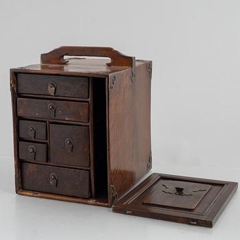 A Chinese/Southeast Asian hardwood box, 20th century.