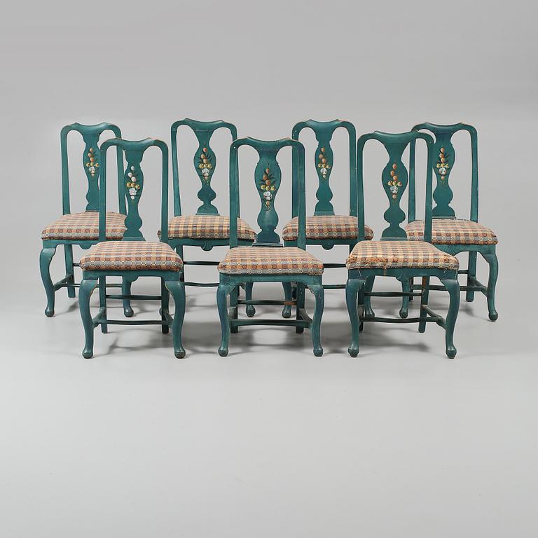 STOLAR, 7 st, senbarockstil, 1800-tal.
