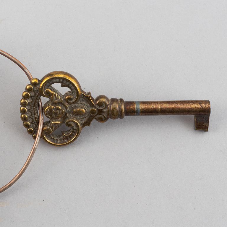 Ten brass keys 18th/19th century.