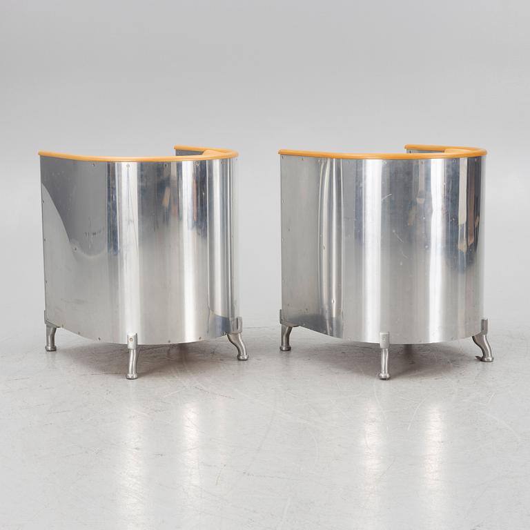 Mats Theselius, fåtöljer, ett par, "Aluminiumfåtölj", Källemo, Värnamo, efter 1990.