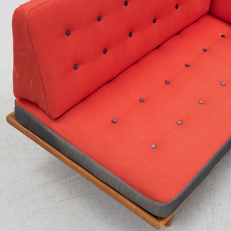 Peter Hvidt & Orla Mølgaard Nielsen, a corner sofa with table, 'Minerva', France & Daverkosen, Denmark, 1950's.