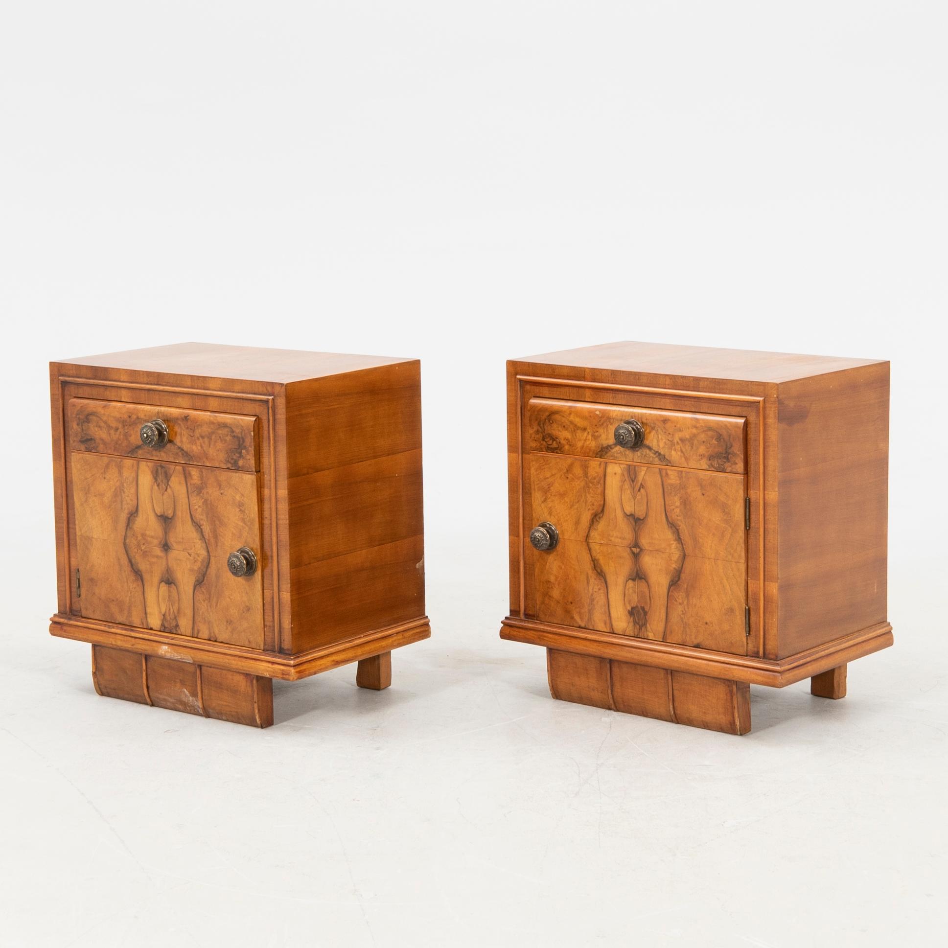 Sängbord ett par Art Deco 1900-talets första hälft.