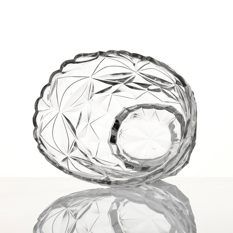 Skål med lock och fat, glas. Anglo-irisk, 1800.