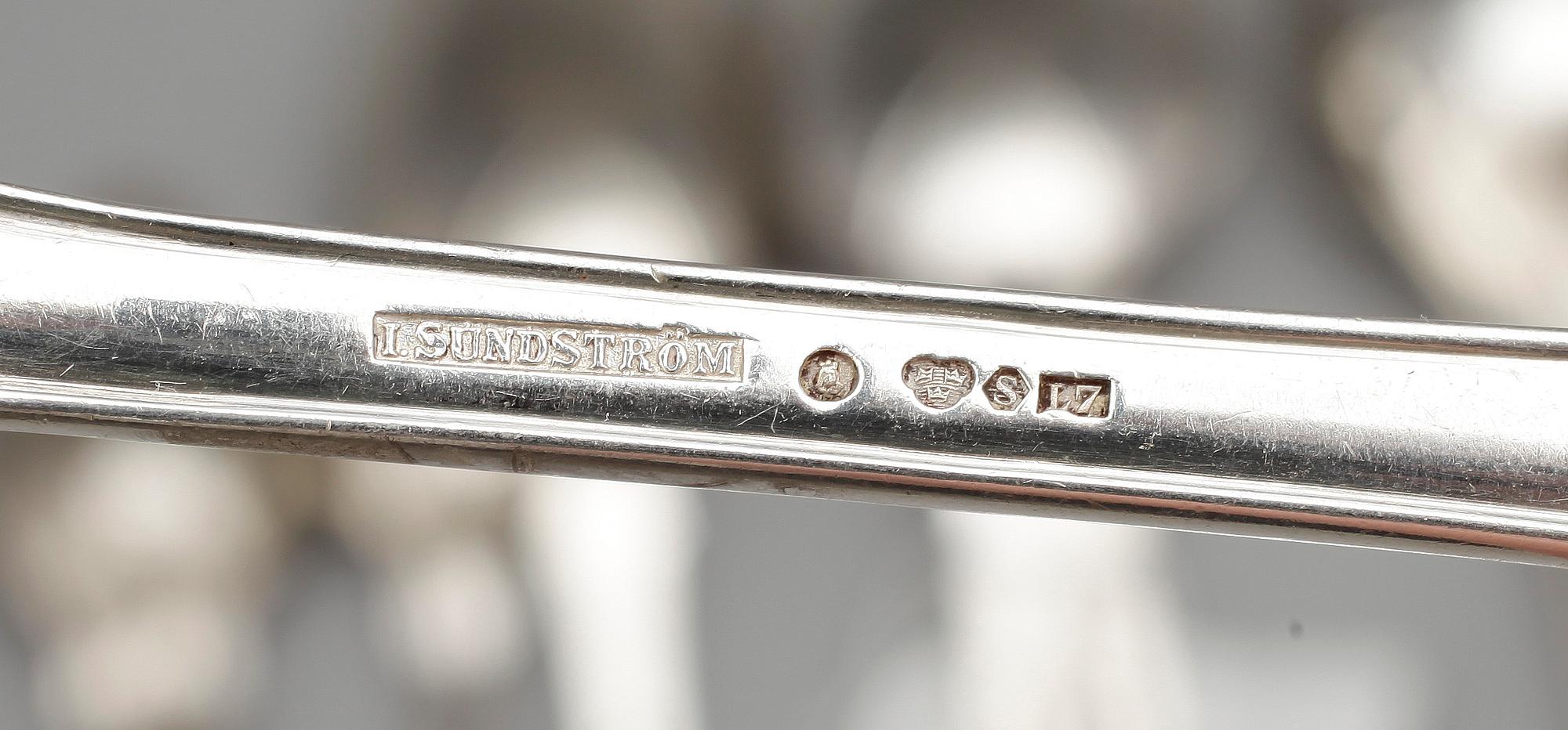 PARTI BESTICK, 22 st, silver, Sverige/Finland, 1800/1900-tal.Tot. Vikt ca 1060 gram.