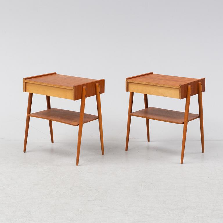Sängbord, ett par, teak, 1950/60-tal.