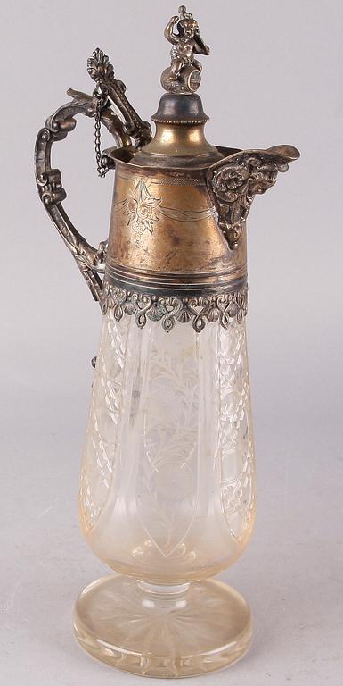 VINKANNA, glas och nysilver, 1800-talets slut.