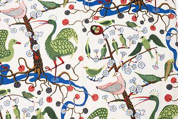 Josef Frank, a 'Gröna Fåglar' curtain, Svenskt Tenn.