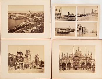 Photographs 11 sheets Italy including Milan and Venice around 1900.