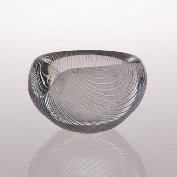 A glass bowl, model 3327, signed Tapio Wirkkala Iittala.