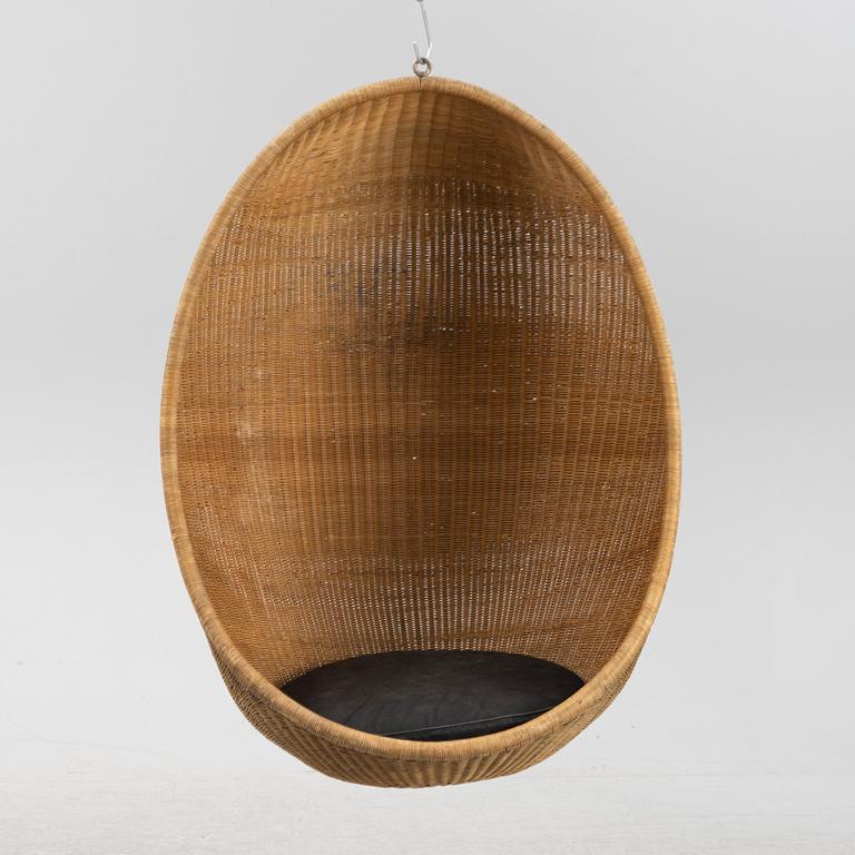 Nanna Ditzel, a 'Hanging Egg Chair' produced by R. Wengler, Denmark, circa 1959.