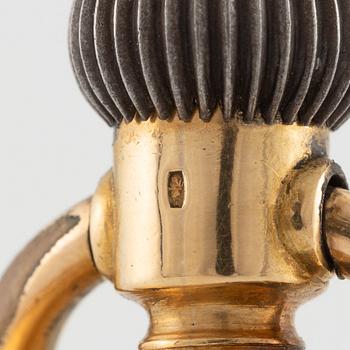 Pocket watch, 18K gold, hunter, calendar, 49.5 mm.