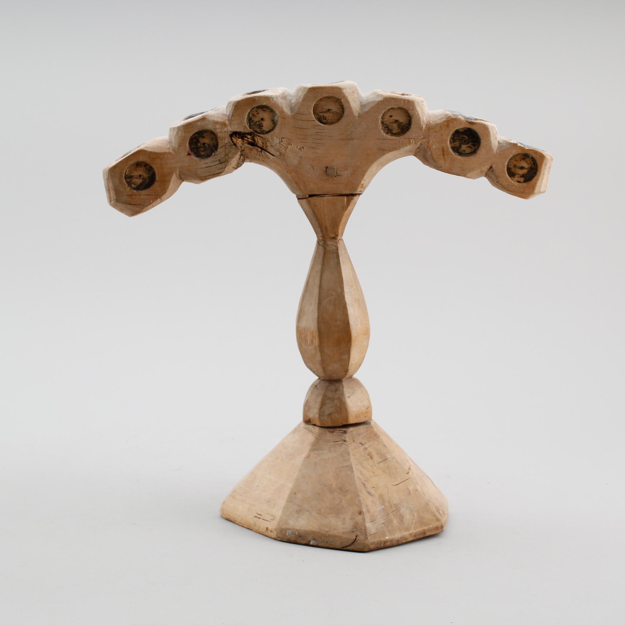 KANDELABER, allmoge, 1800-tal.