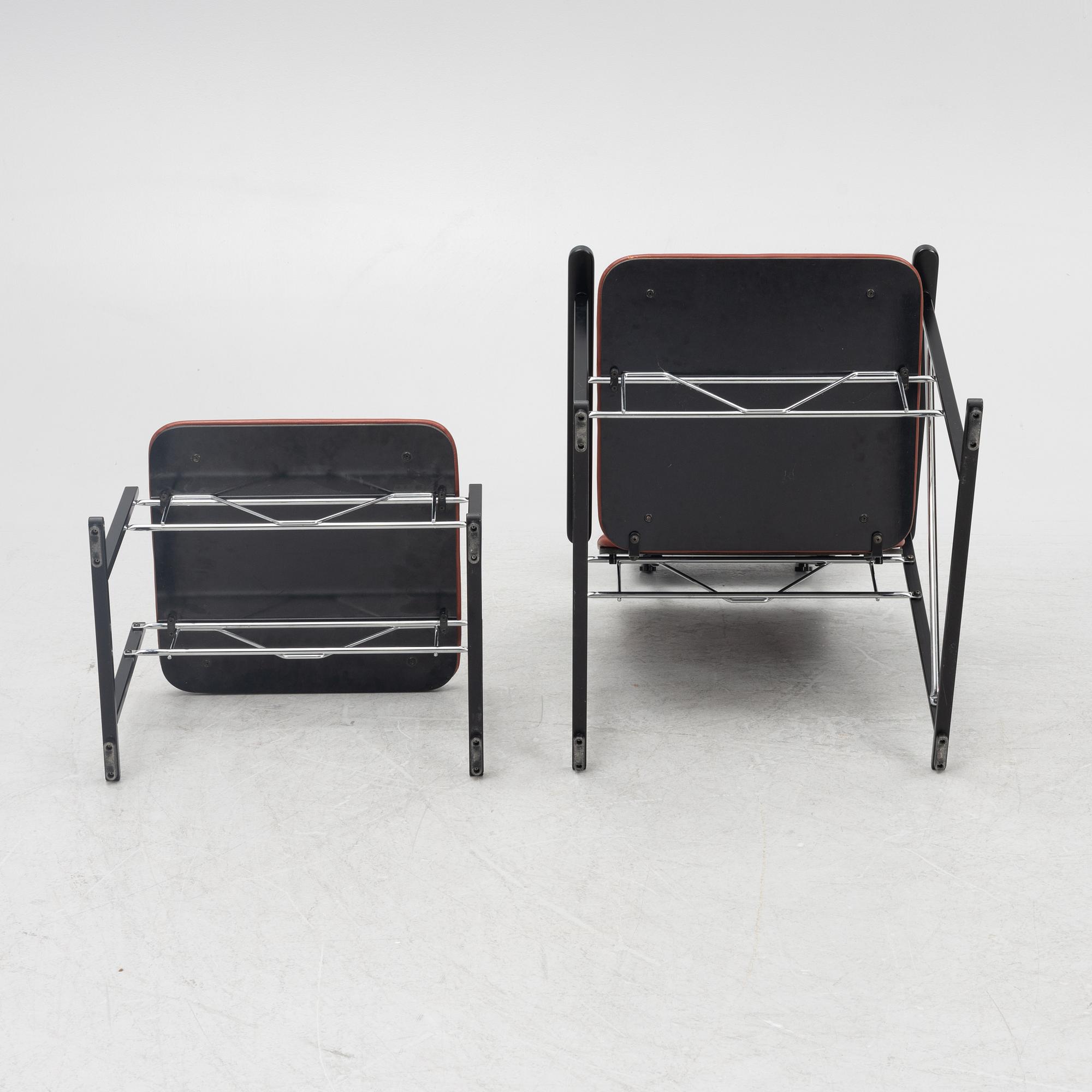 Yrjö Kukkapuro, armchair with footstool, "A500 series", Avarte, Finland.