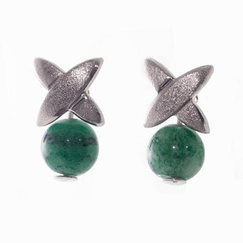 KORVAKORUT, aventuriinikvartsi, 14K valkokultaa.