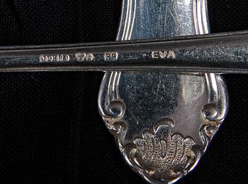 PARTI BESTICK, 20 delar, silver, 1800/1900-tal, vikt 470 g.