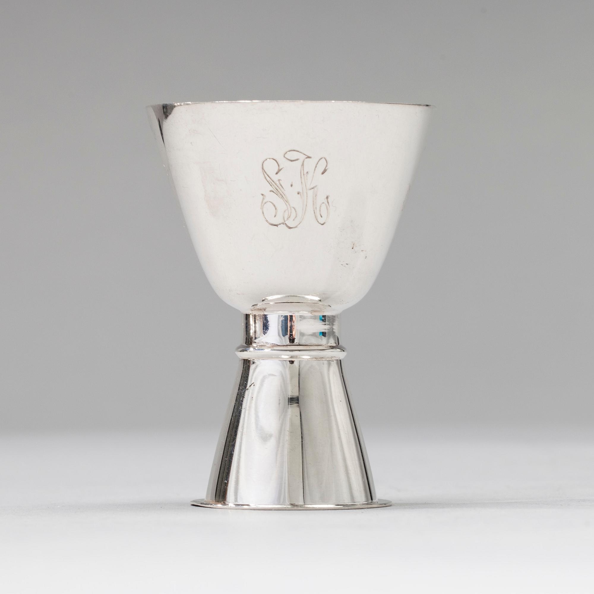 SUPBÄGARE, 6 st, Tapio Wirkkala, Hopeakeskus, Tavastehus 1965-1968. Tot. vikt ca 177,9 g.