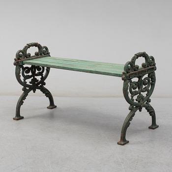 GARDEN BENCH, cast iron, ca 1900.