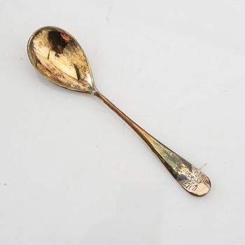 Egg cup with spoon and odd egg cup silver Swedish import marks.