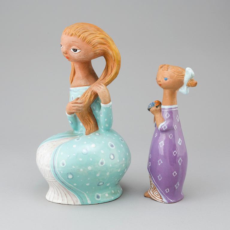 MARGIT KOVACS, two pottery figures, Hungary, 1975 and 1977.