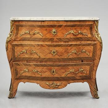 A rosewood parquetry commode, Stockholm, later part 18th century.