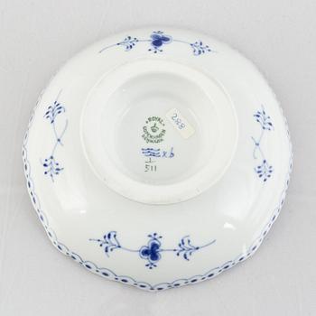 A 'Blue Fluted Half Lace' porcelain dish, Royal Copenhagen, model 511, 1957.