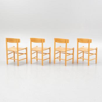 Børge Mogensen, chairs 4 pcs, model "J39", FDB Møbler, Denmark, second half of the 20th century.