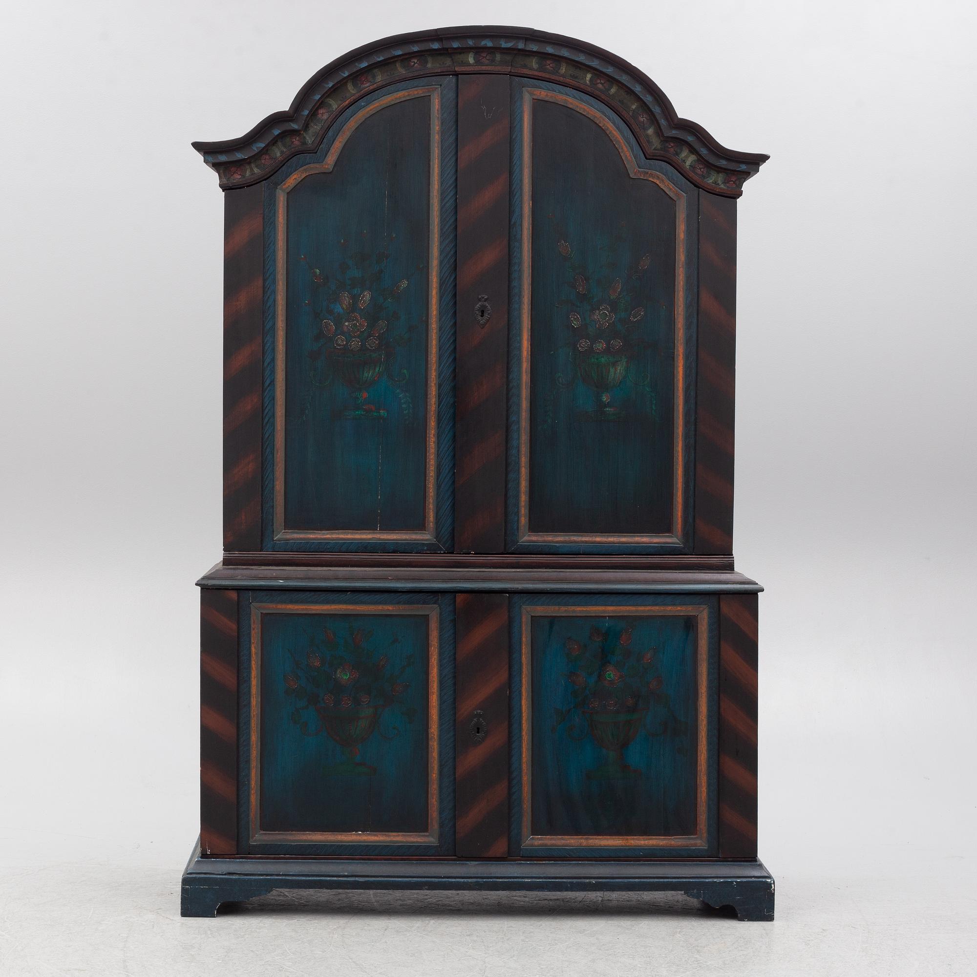 A painted cabinet, 18th/19th Century.