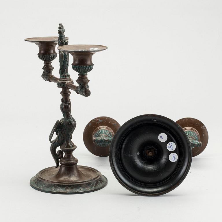 TWO CANDELABRUM, first half of the 20th century.