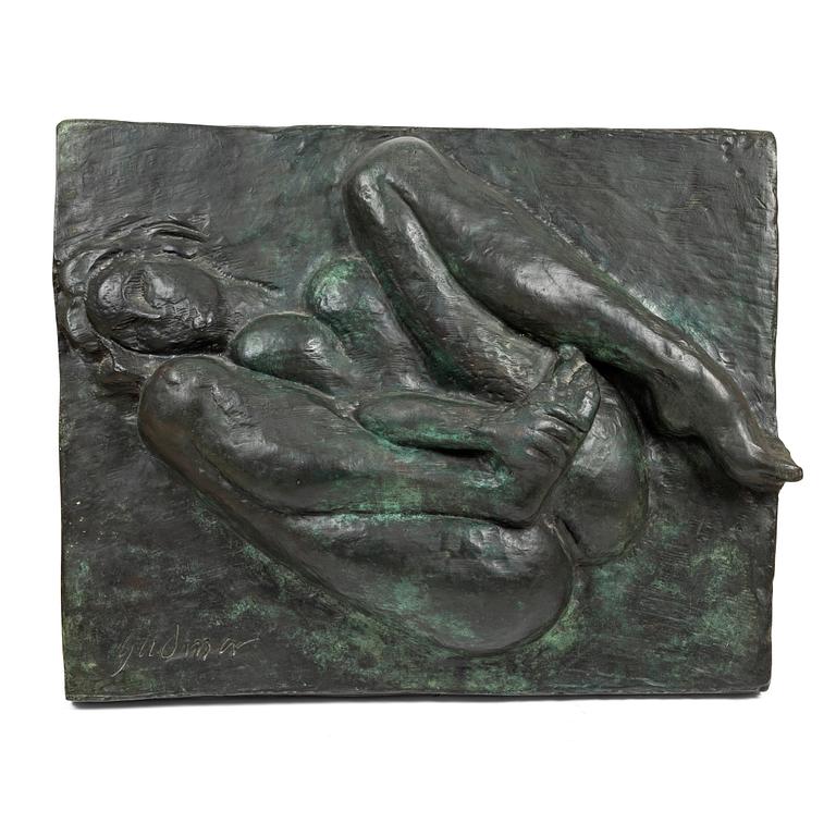 Gudmar Olovson, relief/sculpture.  Signed. Numbered. Foundry mark. Bronze, total height 83 cm, length 64 cm.