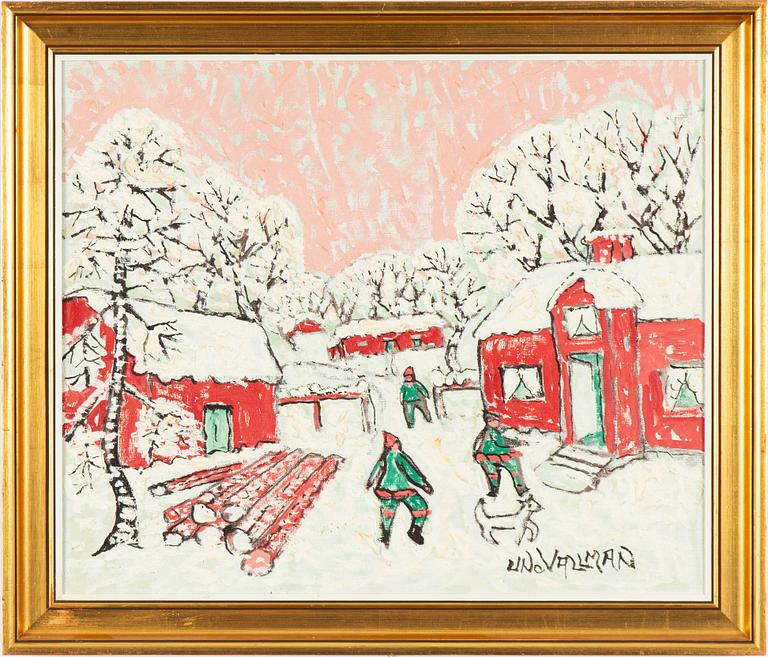 Uno Vallman, Winter in the village.