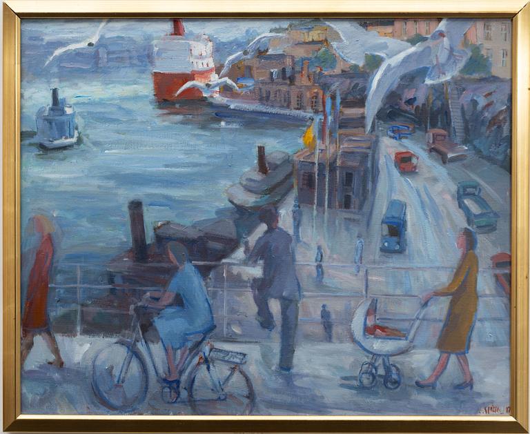 Charles Sjöholm, Från Slussen mot Stadsgården.