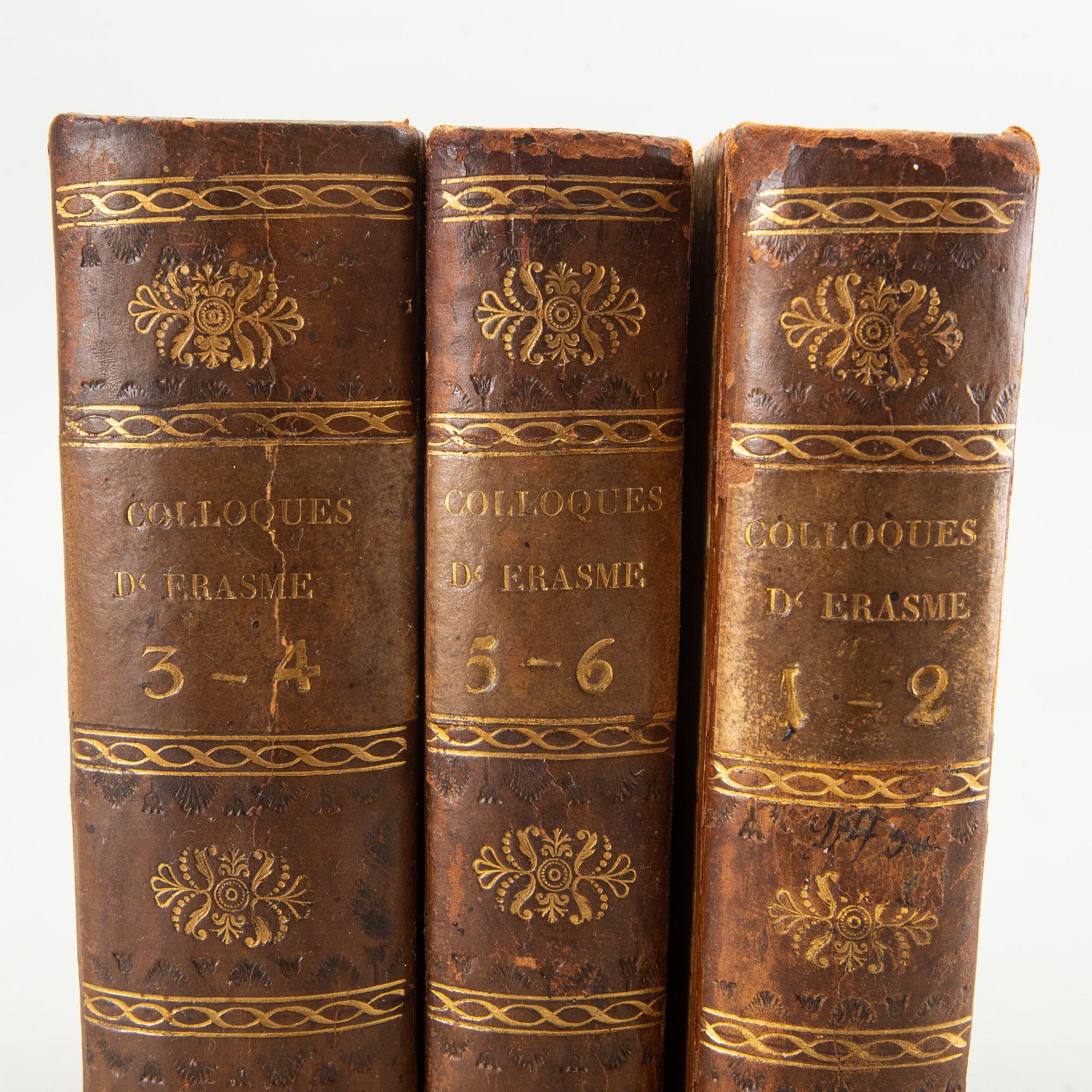 Erasmus av Rotterdam, böcker 6 delar i 3 band (3), Leiden 1720.