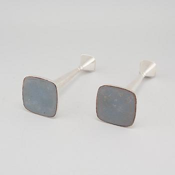 TORE ELDH, ljusstakar, ett par, silver, K&Ec, Göteborg, 1970.