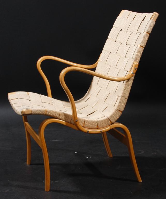 KARMSTOL, "Eva", Bruno Mathsson, Firma Karl Mathsson Värnamo. Brännmärkt.