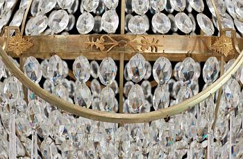 A late Gustavian circa 1800 seven-light "Montgolfier" chandelier.