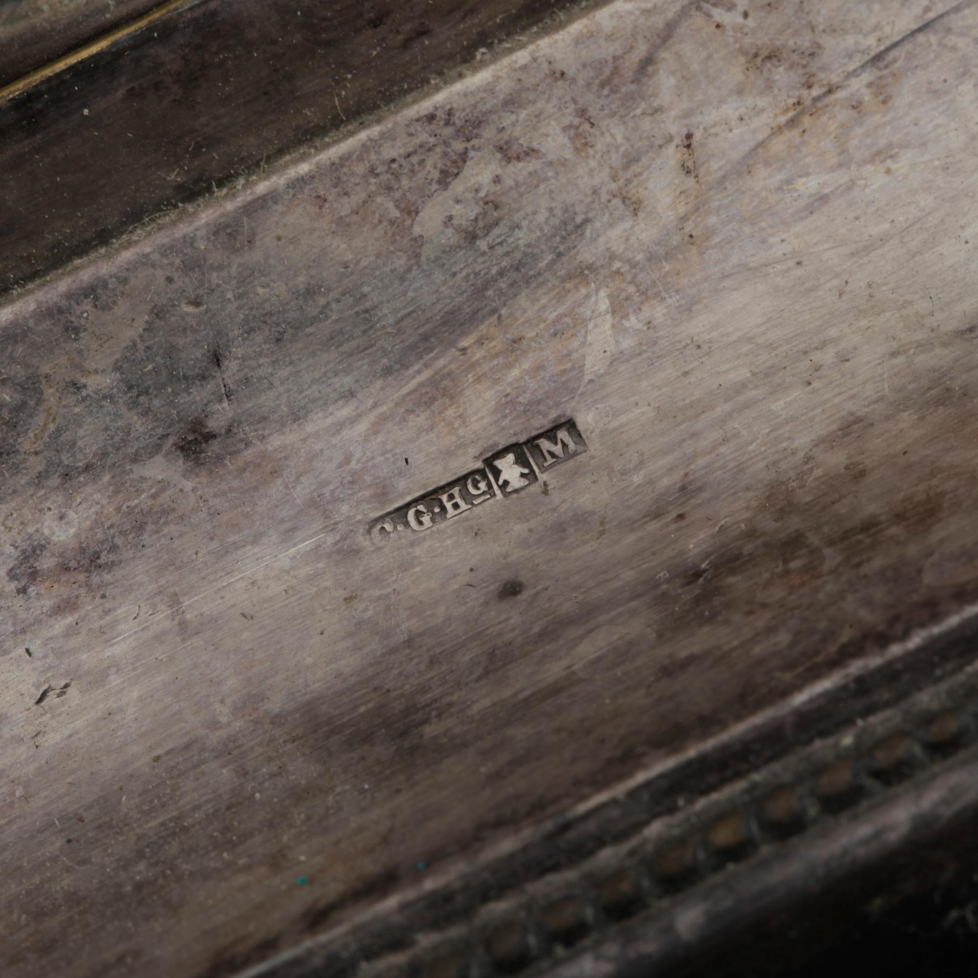 KOLONNLJUSSTAKAR, ett par, nysilver, C G Hallberg, Stockholm, 1900-talet första hälft.