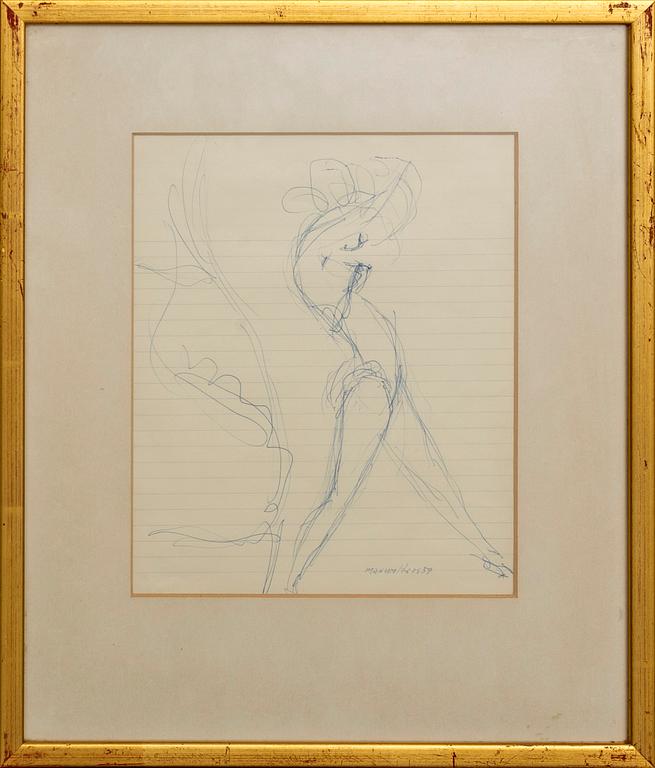 MAX WALTER SVANBERG, 2 bläckteckningar, signerade och daterade 59.