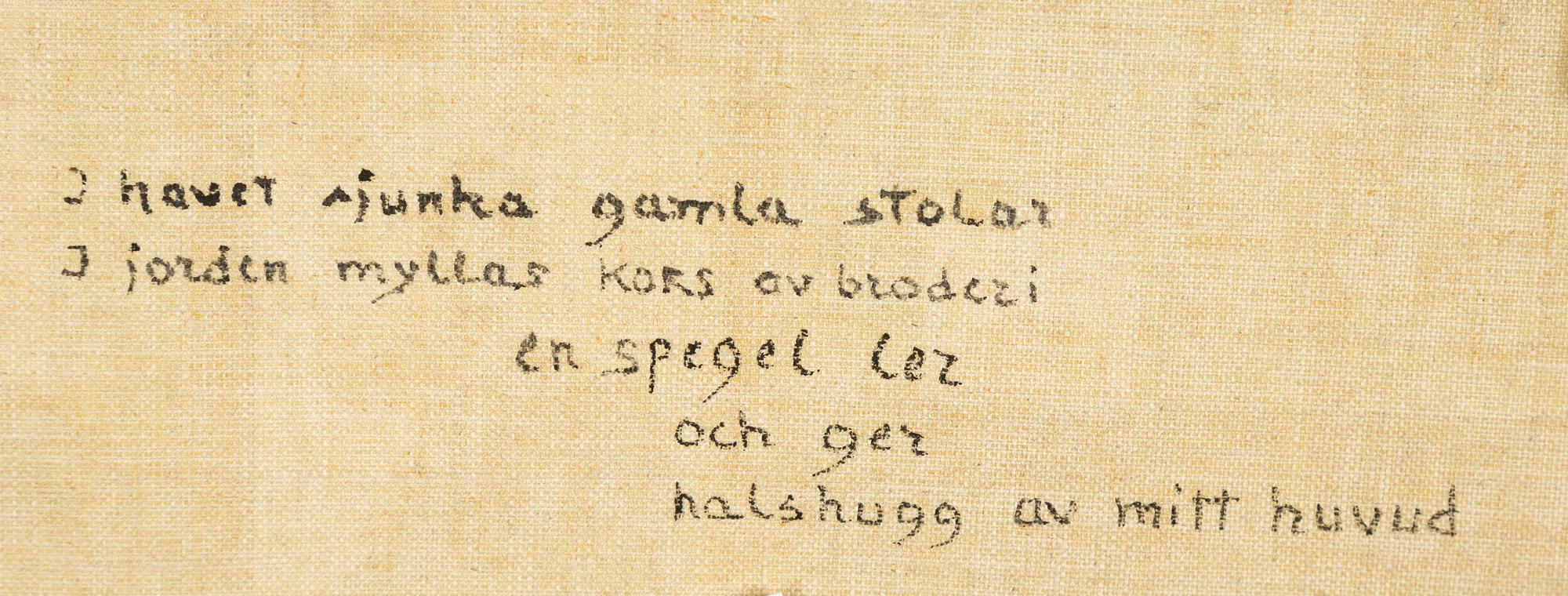 Stellan Mörner, "I havet sjunka gamla stolar...".