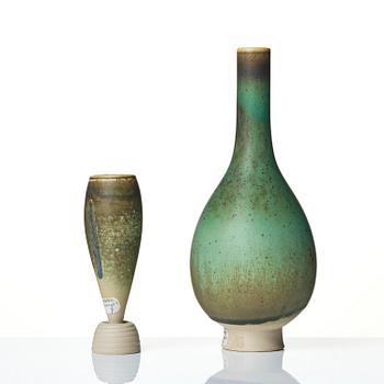 Wilhelm Kåge, a set of two Farsta stoneware vases, Gustavsberg Studio 1952 and 1958.