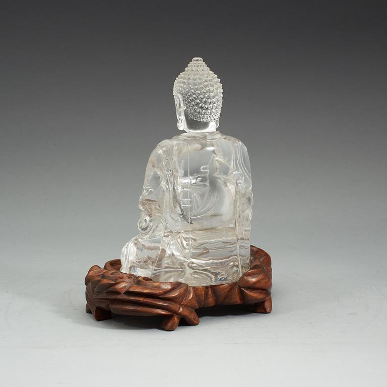 BUDDHA, bergkristall. Qingdynastin (1644-1912).