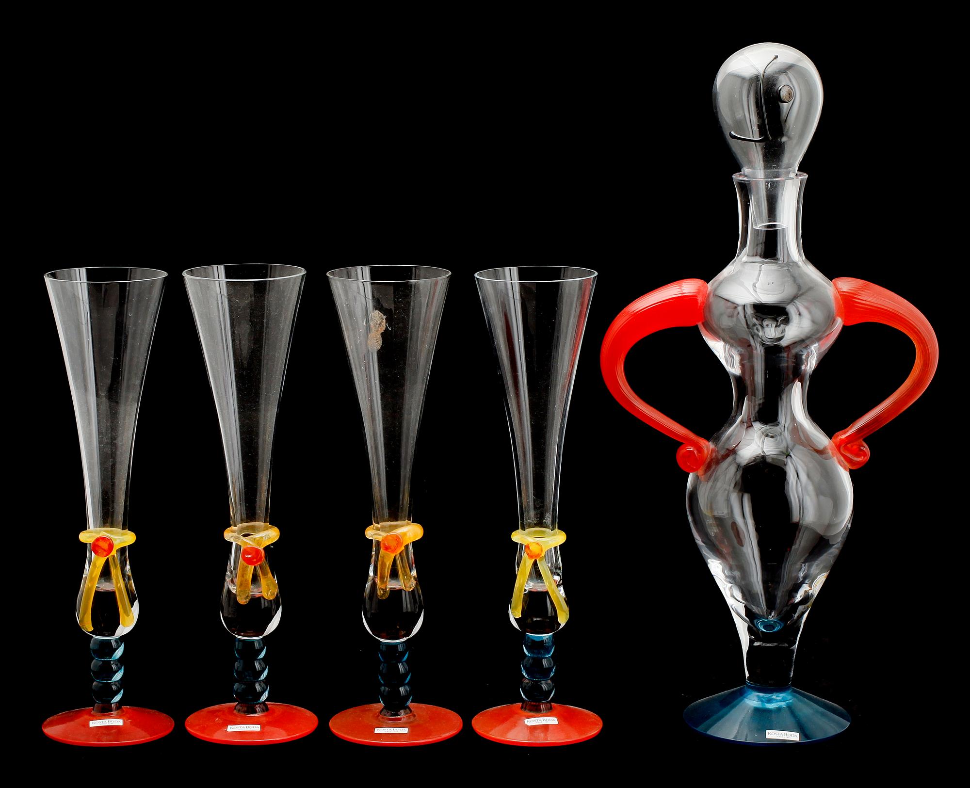 SERVIS 5 del, glas, Kjell Engman, Kosta Boda.