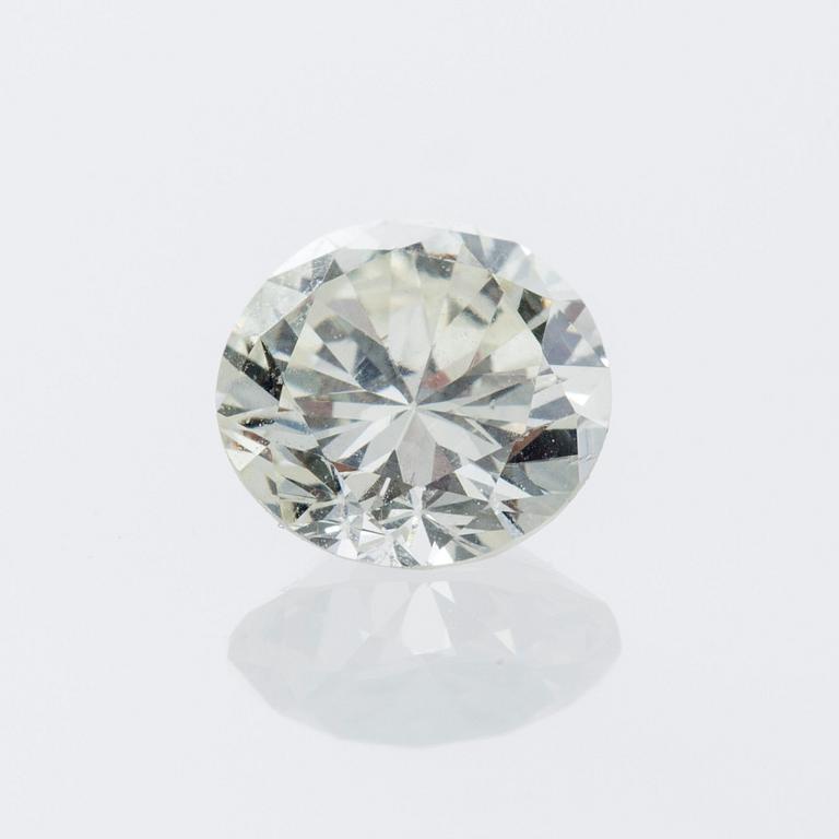 DIAMANT, briljantslipad, oinfattad, enl cert 0,76 ct.
