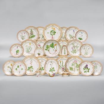 A Royal Copenhagen 'Flora Danica' part dinner service, Denmark, 20th Century. (27 pieces).